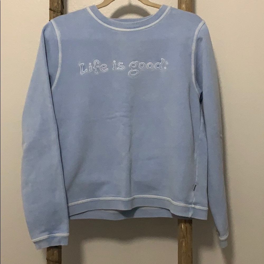 Life Is Good Lt Blue Crew